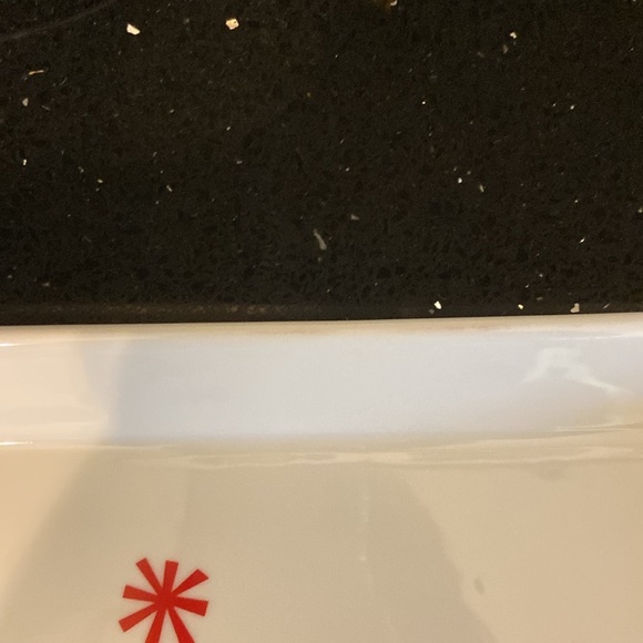 Crate & Barrel Reindeer Snowflake Christmas Ceramic Serving or Display Tray - Picture 13 of 13